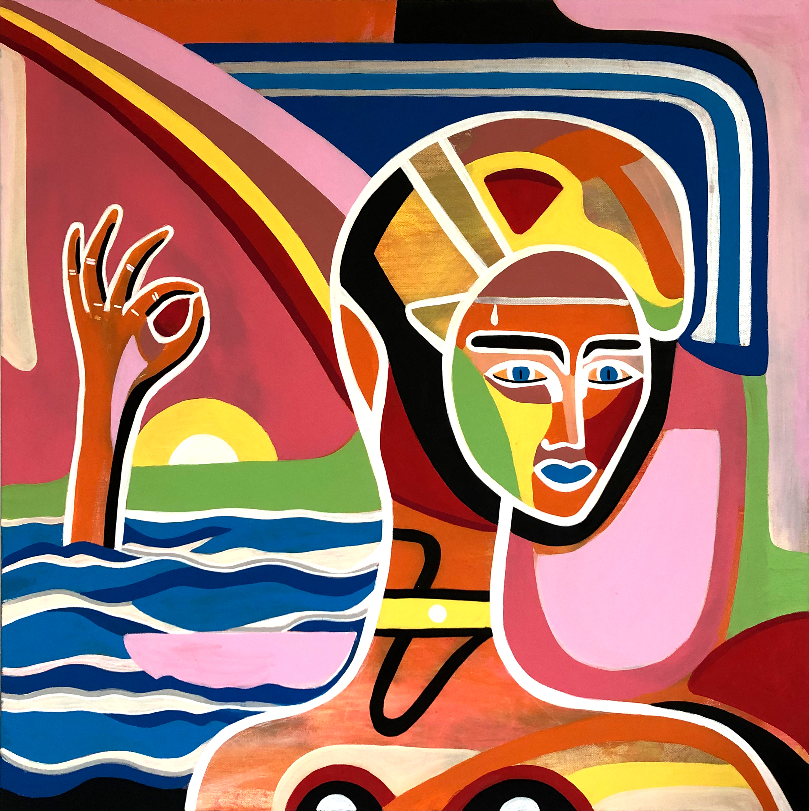 Terra Ponderosa, original abstract painting by Sarah Main, 2022